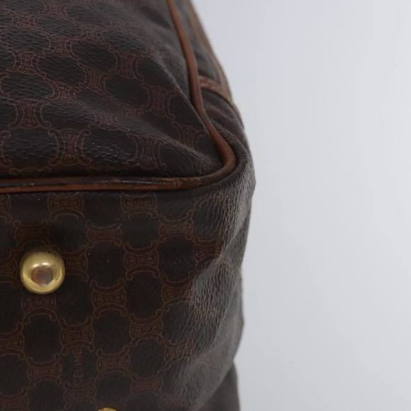 CELINE Macadam Canvas Hand Bag PVC Leather 2way Brown Gold Auth bs18774 - Picture 15 of 16